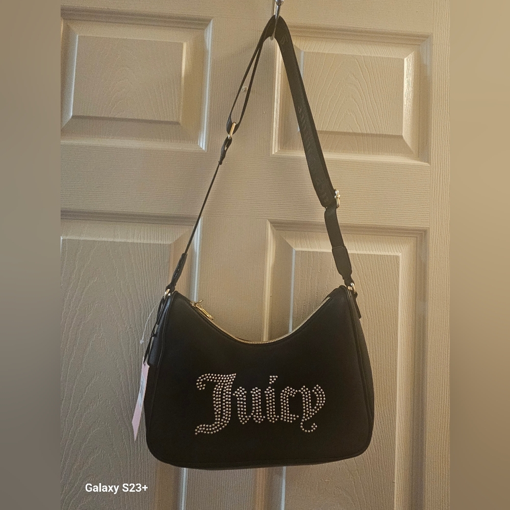 Juicy Couture Black Rhinestone Shoulder Bag